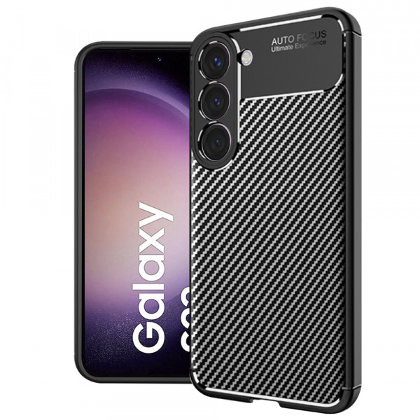 Husa pentru Samsung Galaxy S23 S911, Techsuit, CarbonFiber, Neagra