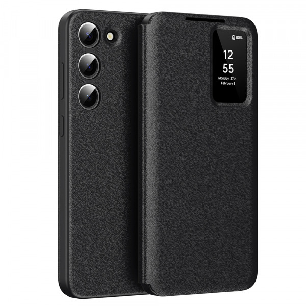 Husa pentru Samsung Galaxy S23 S911, Techsuit, SmartView, Neagra