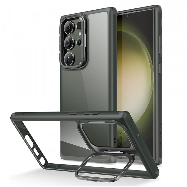 Husa pentru Samsung Galaxy S23 Ultra S918, ESR, Classic Kickstand, Verde Transparenta
