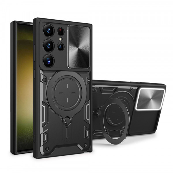 Husa pentru Samsung Galaxy S23 Ultra S918, Techsuit, CamGuard Pro, Neagra