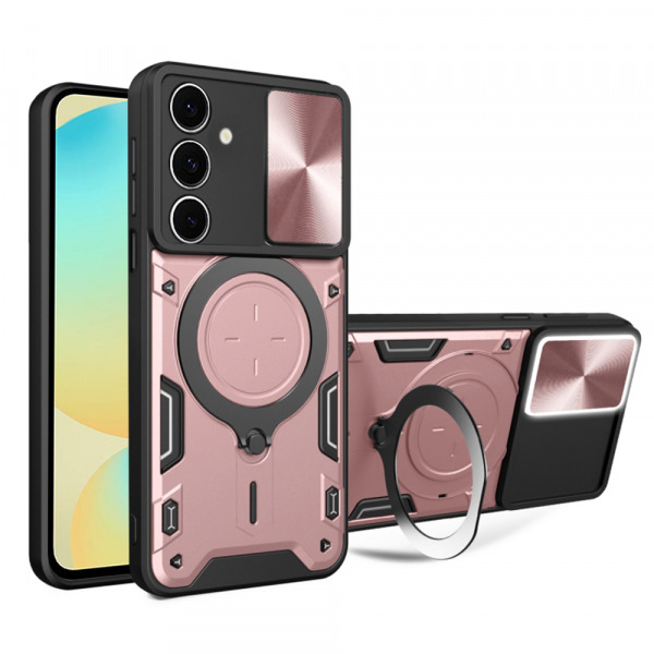 Husa pentru Samsung Galaxy S24 FE S721, Techsuit, CamGuard Pro, Roz Aurie