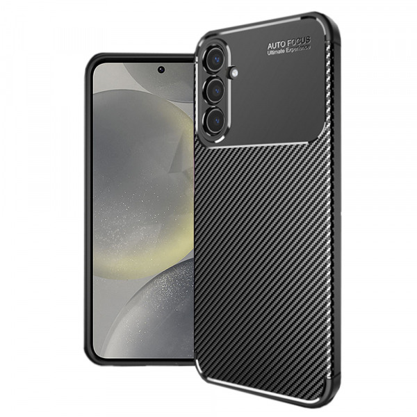Husa pentru Samsung Galaxy S24 S921, Techsuit, CarbonFiber, Neagra