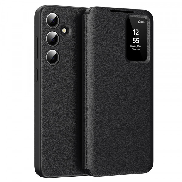 Husa pentru Samsung Galaxy S24 S921, Techsuit, SmartView, Neagra