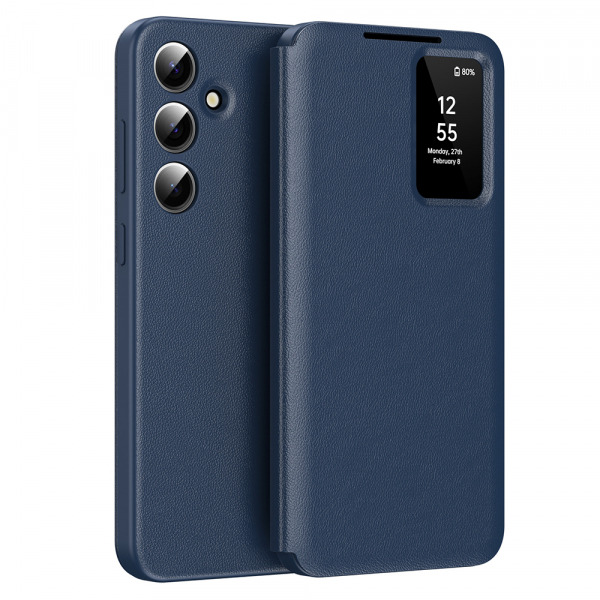 Husa pentru Samsung Galaxy S24 S921, Techsuit, SmartView, Albastra