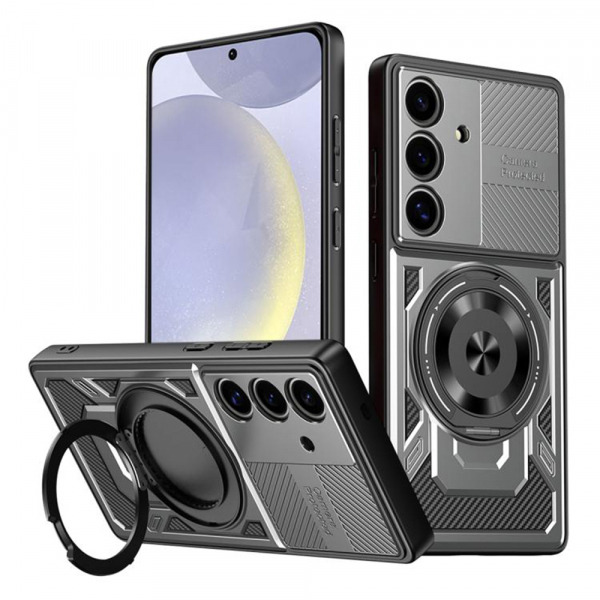 Husa pentru Samsung Galaxy S25 S931 / S24 S921, Techsuit, RuggedCam, Gri