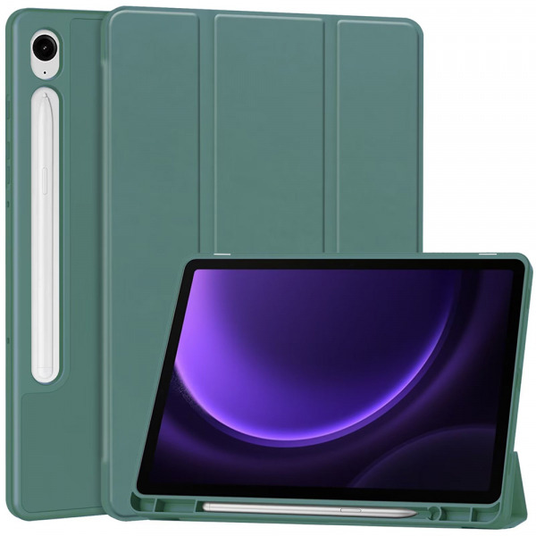 Husa pentru Samsung Galaxy Tab S10 FE+, Techsuit, Flex Trifold, Verde
