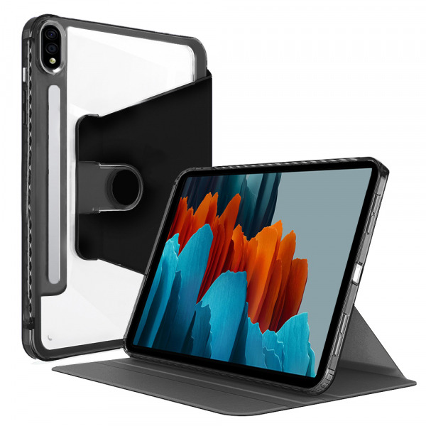 Husa pentru Samsung Galaxy Tab S8 / Tab S7 T875 / Tab S7 T870, Techsuit, Crystal Vision, Neagra