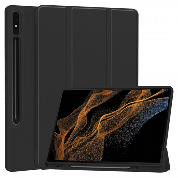 Husa pentru Samsung Galaxy Tab S8 Ultra, Techsuit, Flex Trifold, Neagra