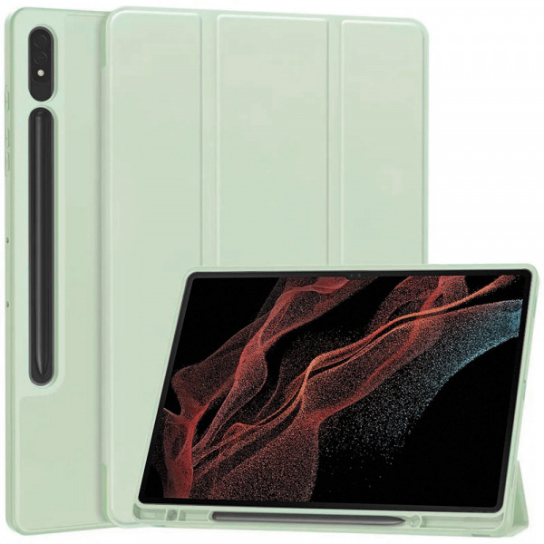 Husa pentru Samsung Galaxy Tab S8 Ultra, Techsuit, Flex Trifold, Verde Matcha