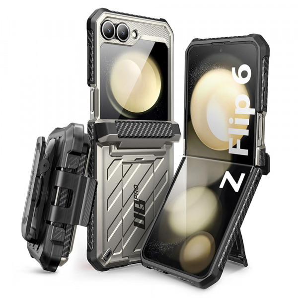 Husa pentru Samsung Galaxy Z Flip7 FE F761 / Z Flip6 F741, Supcase, Unicorn Beetle Pro, Gri