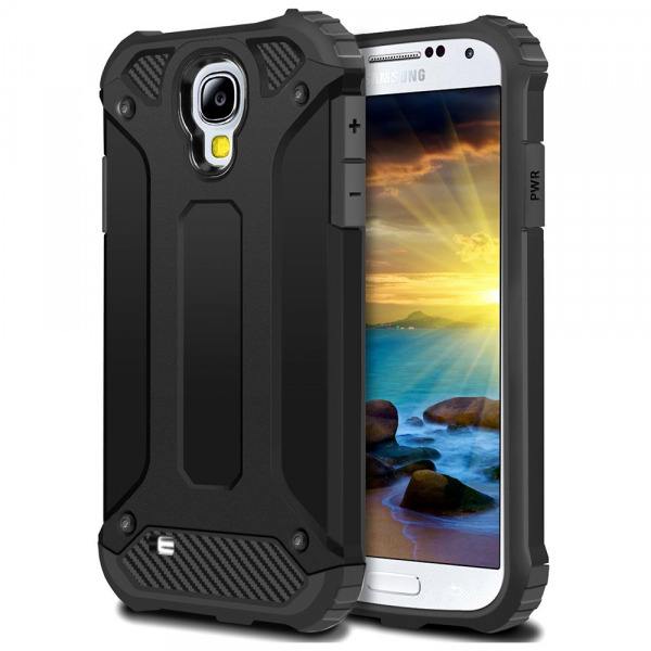 Husa pentru Samsung I9500 Galaxy S4, Techsuit, Hybrid Armor, Neagra