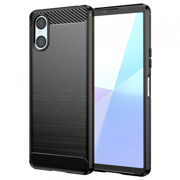 Husa pentru Sony Xperia 10 VI, Techsuit, Carbon, Neagra