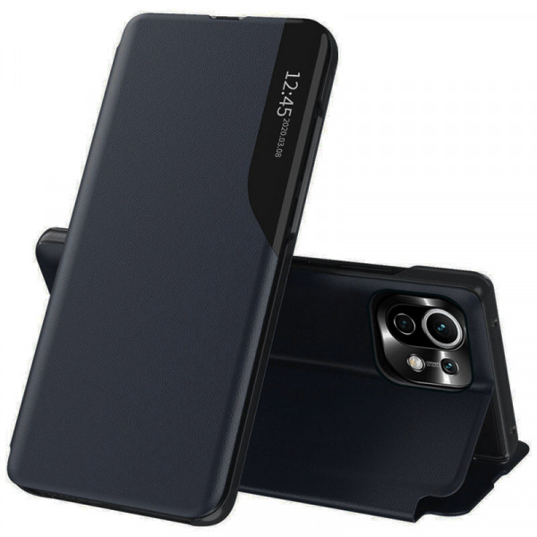 Husa pentru Xiaomi 11 Lite 5G NE / Mi 11 Lite 5G / 11 Lite, Techsuit, eFold, Albastra Inchis