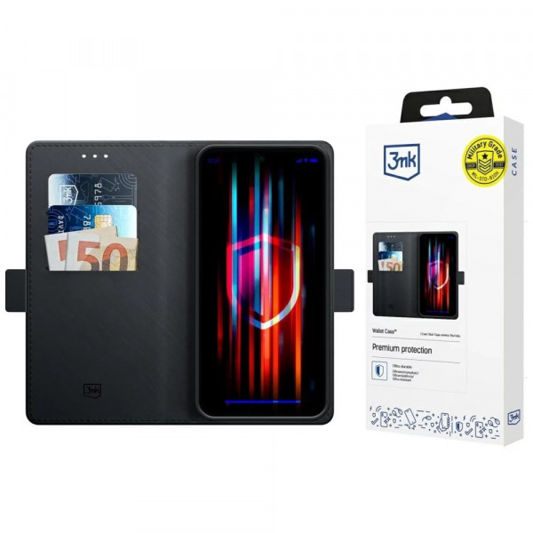 Husa pentru Xiaomi Poco C75 / Redmi 14C, 3MK, Wallet, Neagra