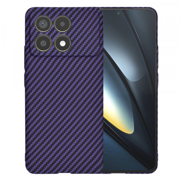 Husa pentru Xiaomi Poco F6 Pro, Techsuit, Carbonite FiberShell, Mov