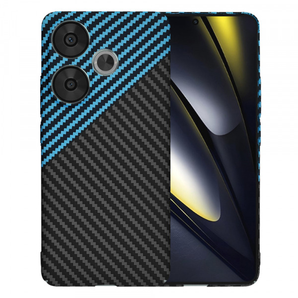 Husa pentru Xiaomi Poco F6, Techsuit, Carbonite FiberShell, Bleu