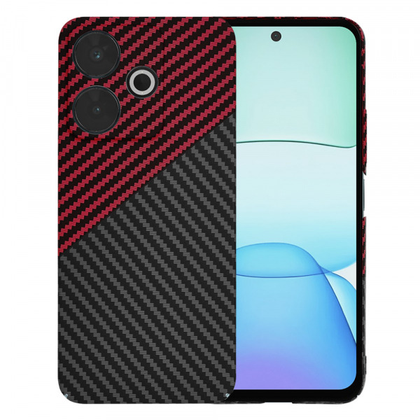 Husa pentru Xiaomi Poco M6 4G / Redmi 13, Techsuit, Carbonite FiberShell, Neagra Rosie