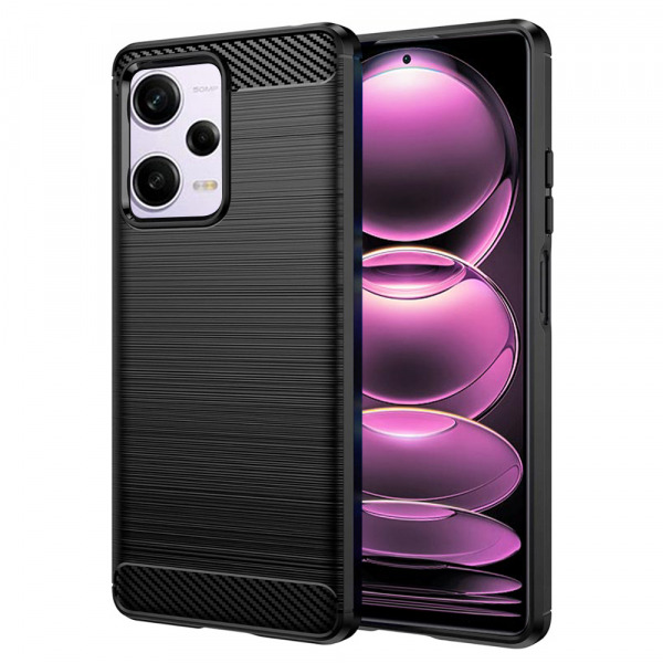 Husa pentru Xiaomi Poco X5 Pro / Redmi Note 12 Pro 5G, Techsuit, Carbon, Neagra