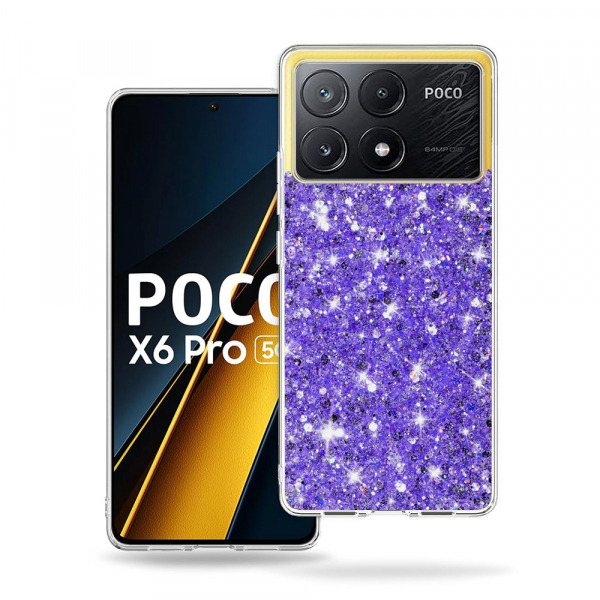 Husa pentru Xiaomi Poco X6 Pro, Techsuit, Sparkly Glitter, Mov