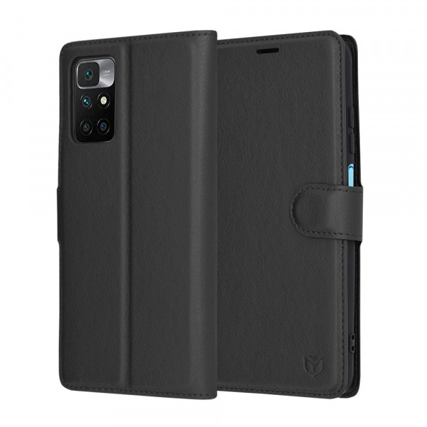 Husa pentru Xiaomi Redmi 10 2022 / 10 (2021), Techsuit, Leather Folio, Neagra