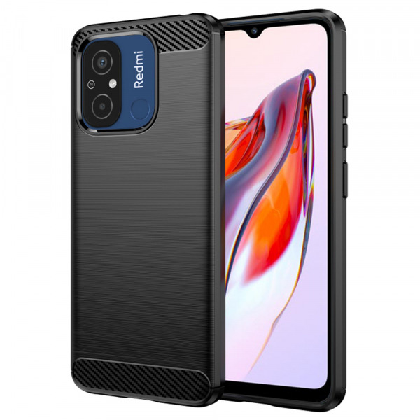 Husa pentru Xiaomi Redmi 12C, Techsuit, Carbon, Neagra