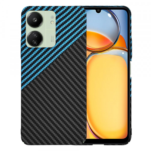 Husa pentru Xiaomi Redmi 13C 5G / 13C / Poco C65, Techsuit, Carbonite FiberShell, Neagra Bleu