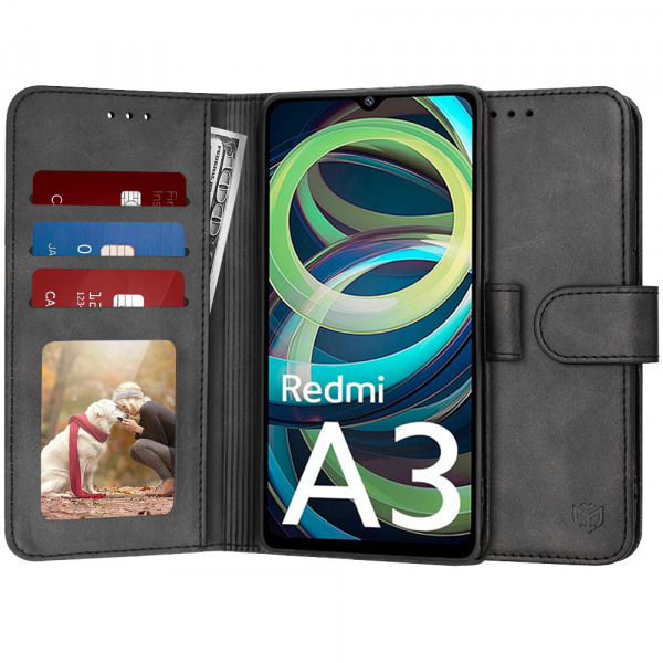 Husa pentru Xiaomi Redmi A3x / A3, Techsuit, Diary Book, Neagra