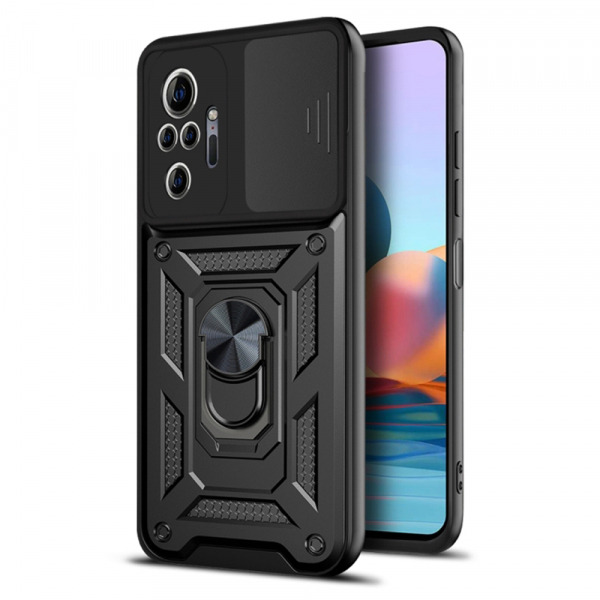 Husa pentru Xiaomi Redmi Note 10 Pro Max / Note 10 Pro, Techsuit, CamShield, Neagra