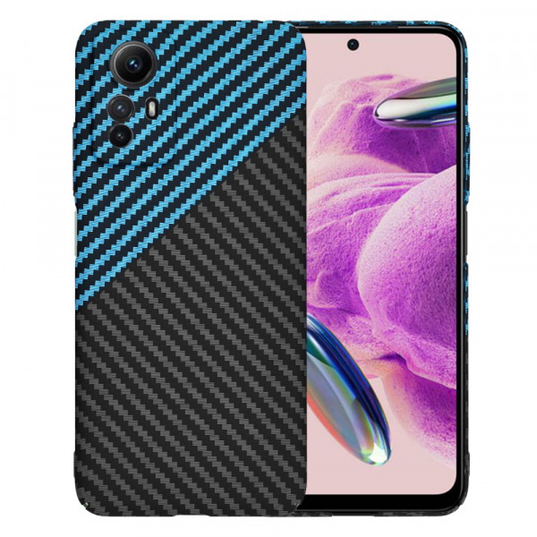 Husa pentru Xiaomi Redmi Note 12S, Techsuit, Carbonite FiberShell, Neagra Bleu