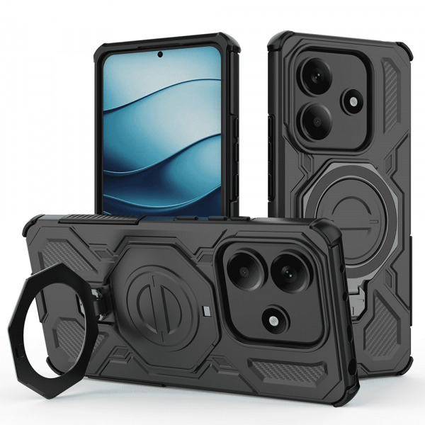Husa pentru Xiaomi Redmi Note 14 5G, Techsuit, Carbon Shield Pro, Neagra