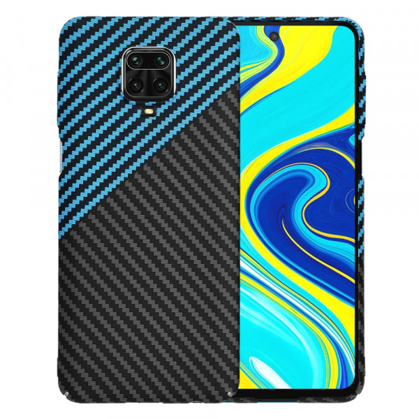 Husa pentru Xiaomi Redmi Note 9S / Note 9 Pro / Note 9 Pro Max, Techsuit, Carbonite FiberShell, Neagra Bleu