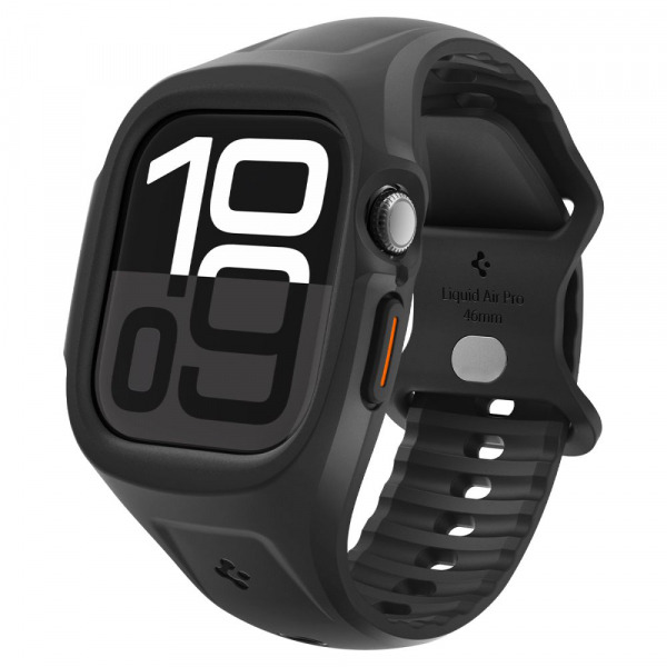 Husa Spigen Liquid Air Pro pentru Apple Watch Series 10 / 11 46mm, Neagra Mata ACS09317