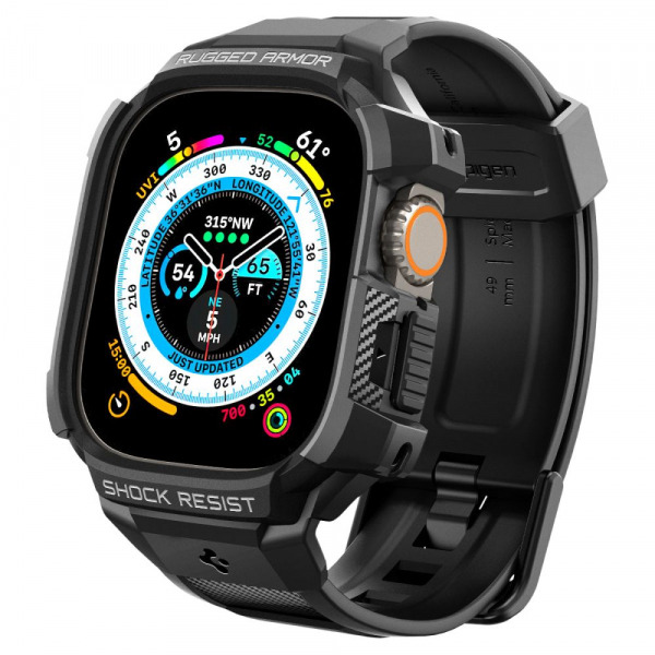 Husa Spigen Rugged Armor Pro pentru Apple Watch Ultra Series, Neagra ACS05460