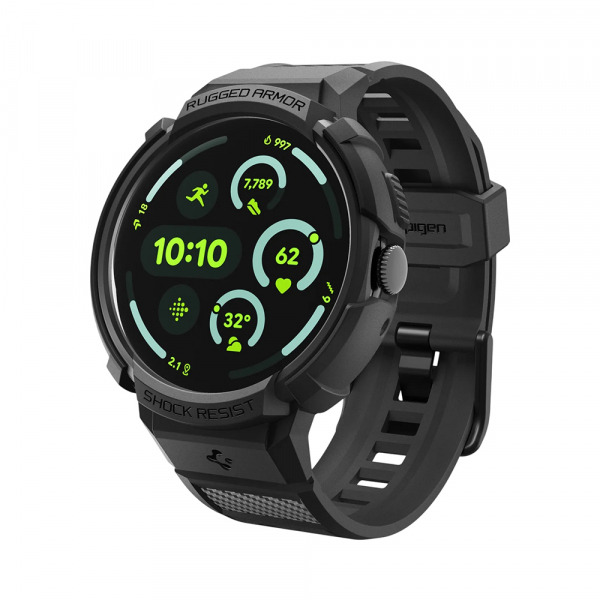 Husa Spigen Rugged Armor Pro pentru Google Pixel Watch 41mm Series, Neagra ACS09484