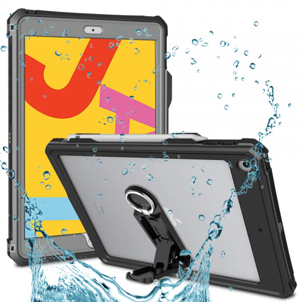 Husa Waterproof pentru Apple iPad 10.2 (2021) / 10.2 (2020) / 10.2 (2019), ShellBox, Neagra