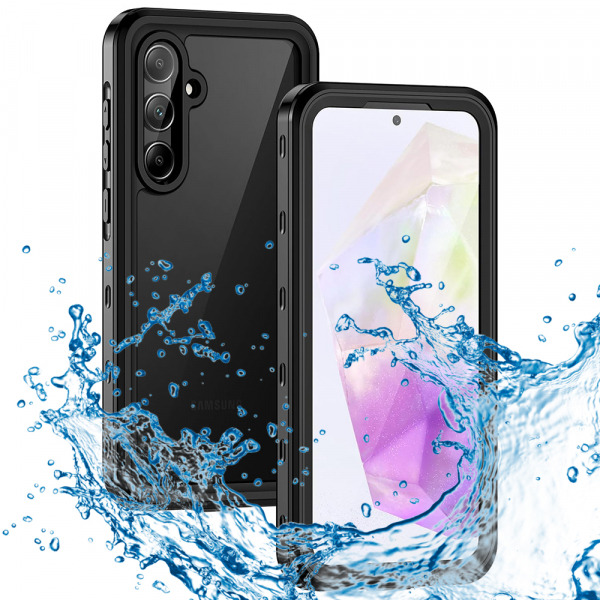 Husa Waterproof pentru Samsung Galaxy A35 5G A356, ShellBox, Neagra