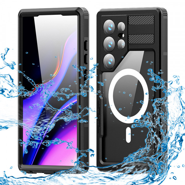 Husa Waterproof pentru Samsung Galaxy S24 Ultra S928, ShellBox, Neagra