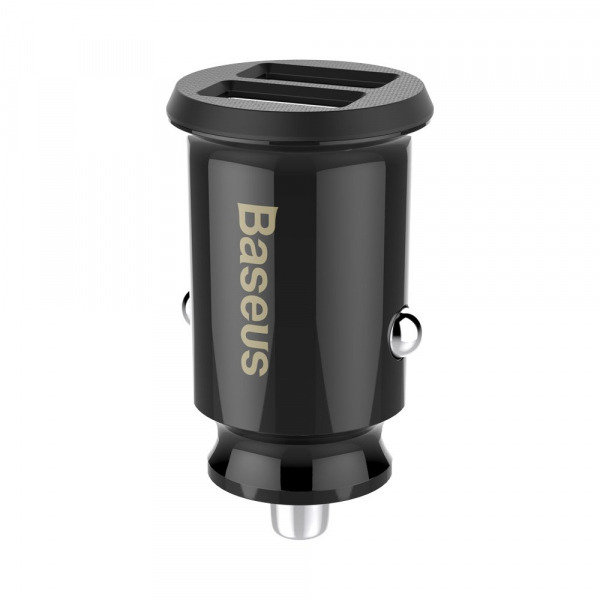 Incarcator Auto Baseus Grain, 10W, 2.4A, 2 x USB-A, Negru CCALL-ML01