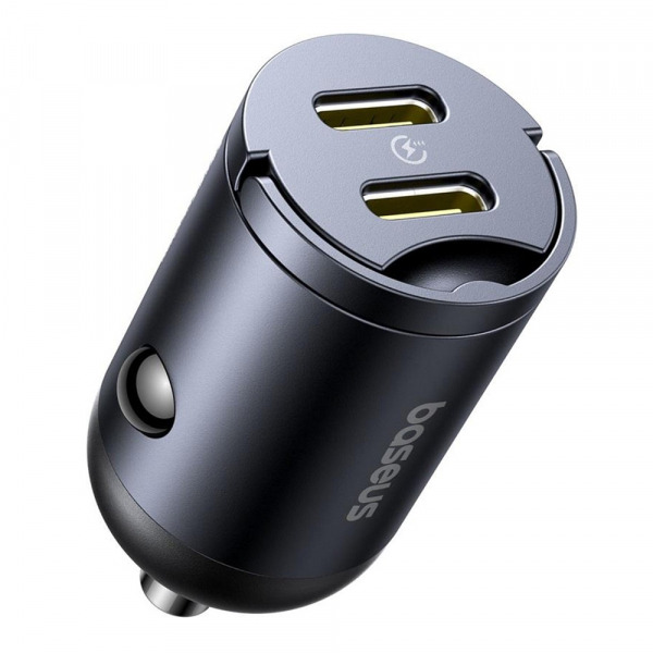 Incarcator Auto Baseus Tiny Star, 30W, 3A, 2 x USB-C, Negru C00035001121-03