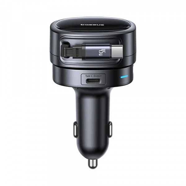 Incarcator Auto Cu Cablu USB-C Baseus PrimeTrip VR1, 60W, 3A, 1 x USB-A - 1 x USB-C, Negru C00069001121-00