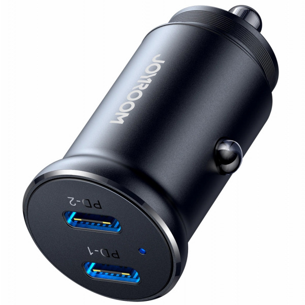 Incarcator Auto Joyroom JR-CCN06, 30W, 3A, 2 x USB-C, Negru
