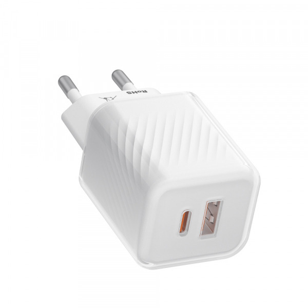 Incarcator Retea Blueo, 35W, 3A, 1 x USB-A - 1 x USB-C, Alb