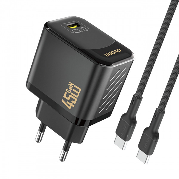 Incarcator Retea Cu Cablu USB-C Dudao A28C, 45W, 3A, 1 x USB-C, Negru