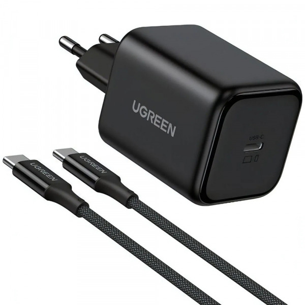 Incarcator Retea cu Cablu USB-C UGREEN X524 (65054), 45W, 3A, 1 x USB-C, Negru