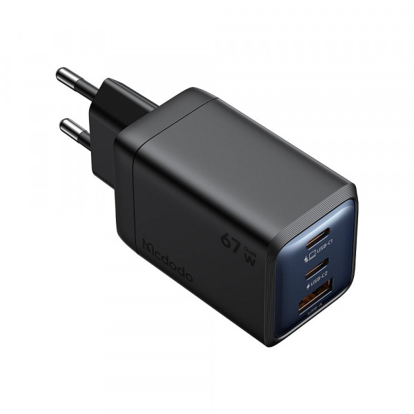 Incarcator Retea McDodo CH-0970 Gana Mini, 67W, 3A, 1 x USB-A - 2 x USB-C, Negru