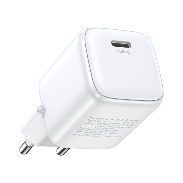 Incarcator Retea UGREEN CD318, 20W, 3A, 1 x USB-C, Alb