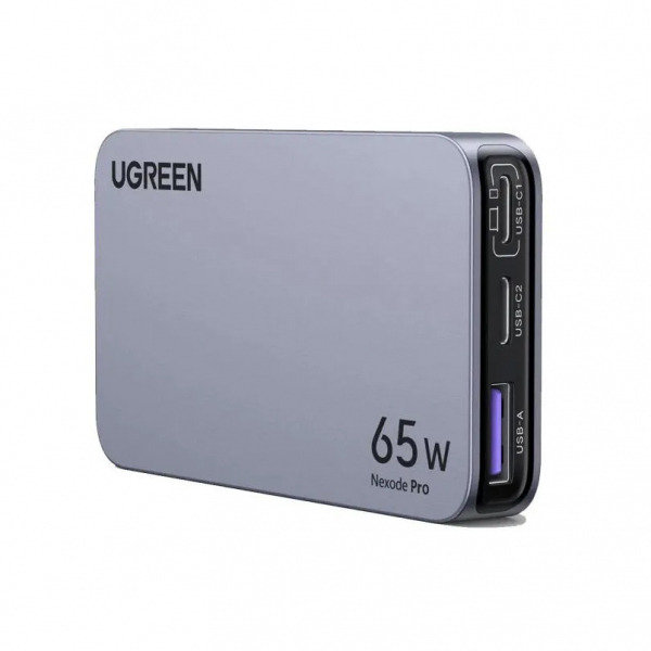 Incarcator Retea UGREEN X753 Nexode Pro, 65W, 3A, 1 x USB-A - 2 x USB-C, Gri