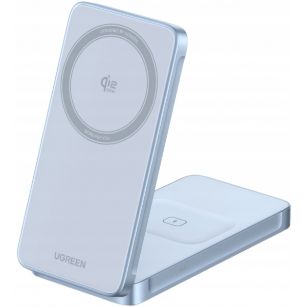 Incarcator Retea Wireless UGREEN MagFlow 2in1, 25W, Albastru