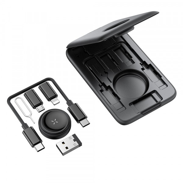 Incarcator Wireless cu Organizator McDodo CH-2440 8in1 pentru Apple Watch Series, Negru