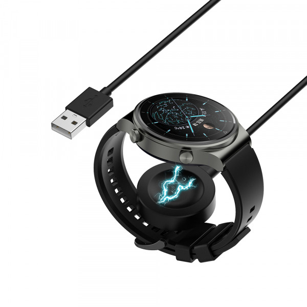 Incarcator Wireless Techsuit THC1 pentru Honor Watch / Huawei Watch Series, USB-A, Negru